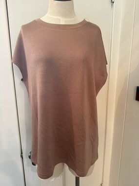 Women's Relaxed Scoop sleeveless Top in Cocco Brown Sz L NWT